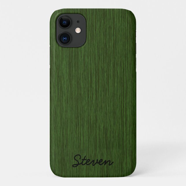 Capa Para iPhone 11 Madeira verde granulada personalizada (Verso)