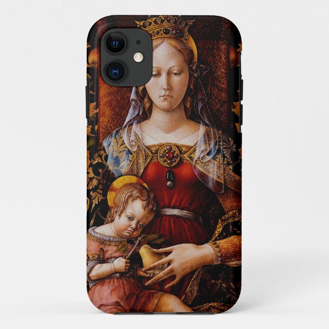 Capa Para iPhone 11 Madonna della Candeletta por Carlo Crivelli (Verso)