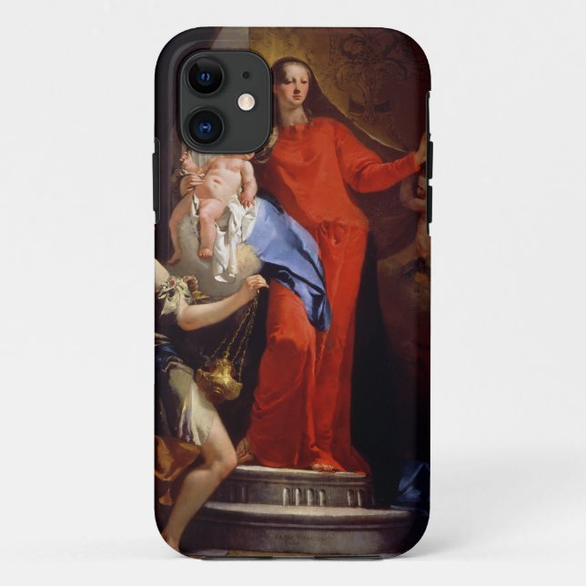 Capa Para iPhone 11 Madonna do rosário (óleo em canvas) (Verso)