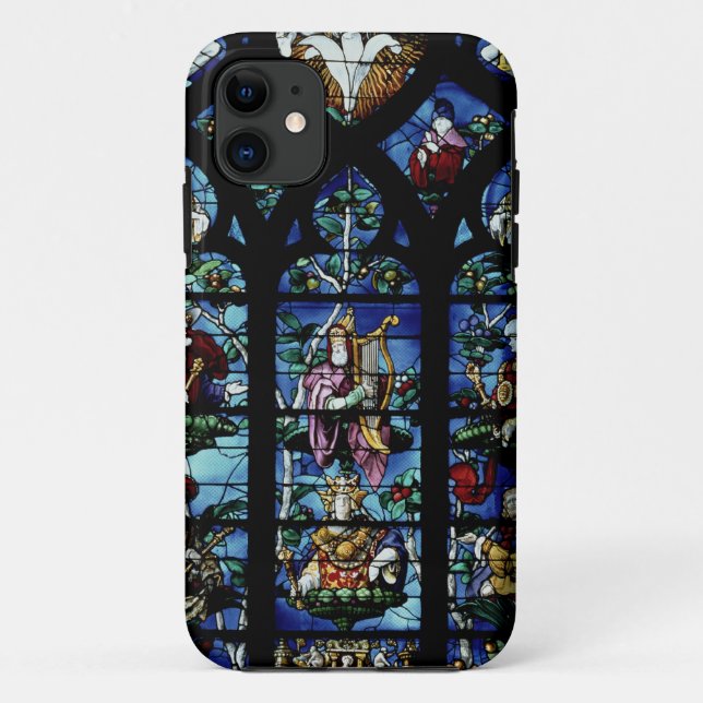 Capa Para iPhone 11 Madonna e criança com anjos e reflec dos retratos (Verso)