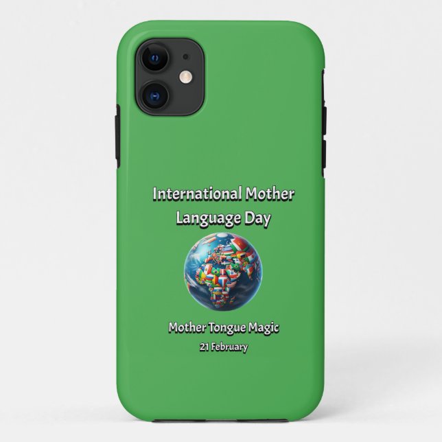 Capa Para iPhone 11 Madre Tongue Magic. Dia da Língua Mãe. (Verso)