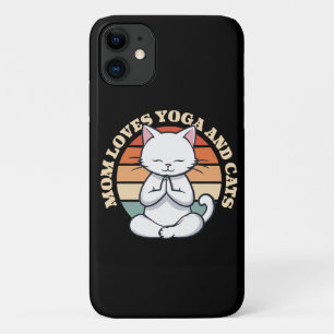 Capa Para iPhone 11 Mãe Ama Gatos e Yoga