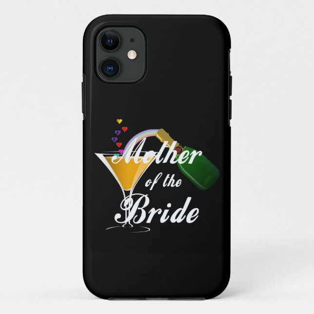 Capa Para iPhone 11 Mãe do brinde de Champagne da noiva (Verso)