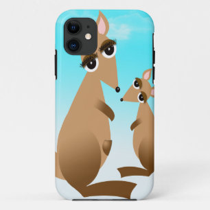 Capa Para iPhone 11 Mãe e bebê canguru lindos