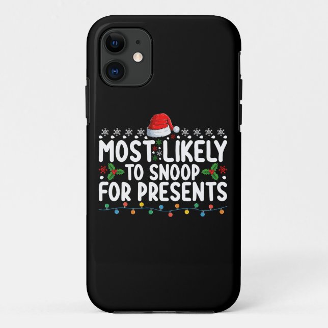 Capa Para iPhone 11 Mais Propenso a Bisbilhotar Presentes de Natal (Verso)