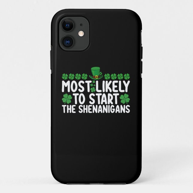 Capa Para iPhone 11 Mais Propenso a Iniciar as Travessuras St Patrick' (Verso)