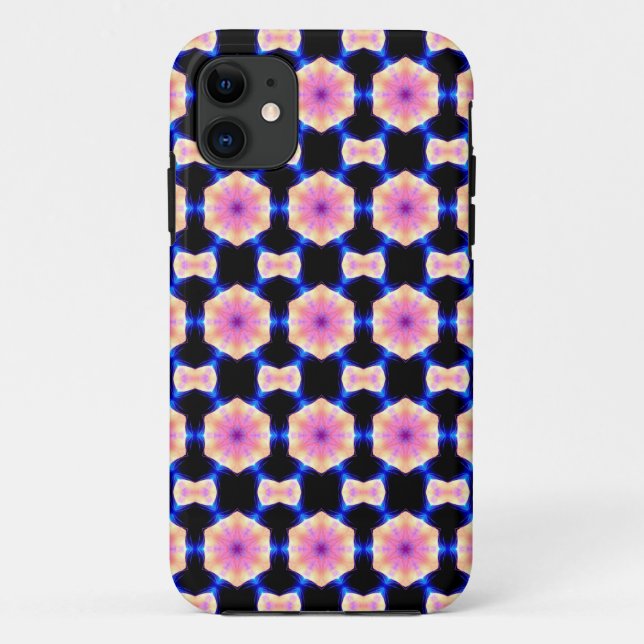 Capa Para iPhone 11 maiúscula geométrica rosa (Verso)