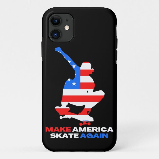 Capa Para iPhone 11 MAKE AMERICA SKATE AGAIN ollie grab edition        (Verso)
