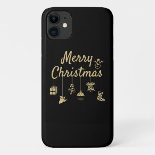 Capa Para iPhone 11 Mal Natal Ornaments - Ouro