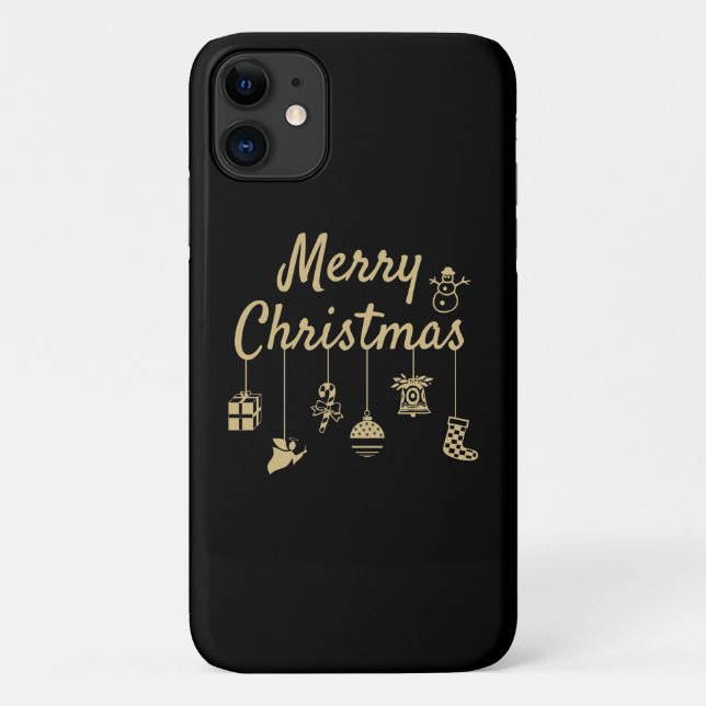 Capa Para iPhone 11 Mal Natal Ornaments - Ouro (Verso)