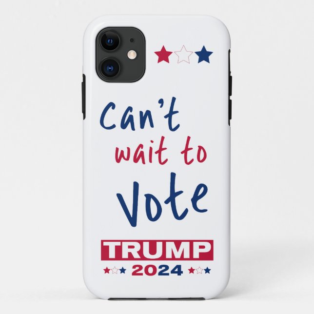 Capa Para iPhone 11 Mal posso esperar para votar no TRUMP 2024 (Verso)