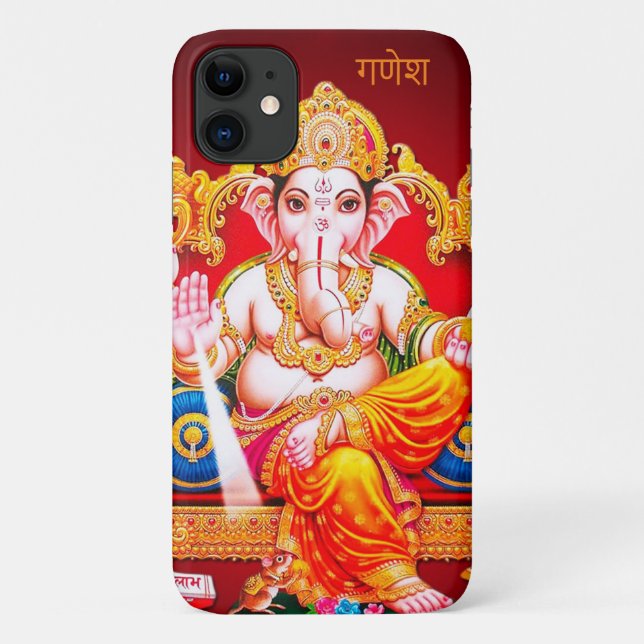 Capa Para iPhone 11 Mala Celular de Deus Indiano Ganesha/iPad (Verso)