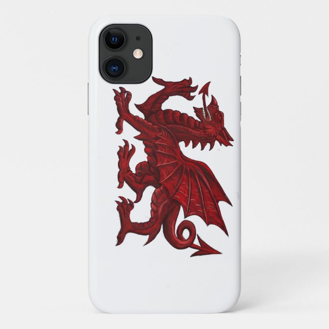 Capa Para iPhone 11 Mala de Dragão Galês desenhada à mão (Verso)