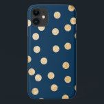 Capa Para iPhone 11 Mala de marinho Blue e Dourada dos pontos da cidad<br><div class="desc">Uma capa de telefone moderna e em constante evolução com pontos de falso brilho de ouro sobre fundo azul marinho escuro.</div>