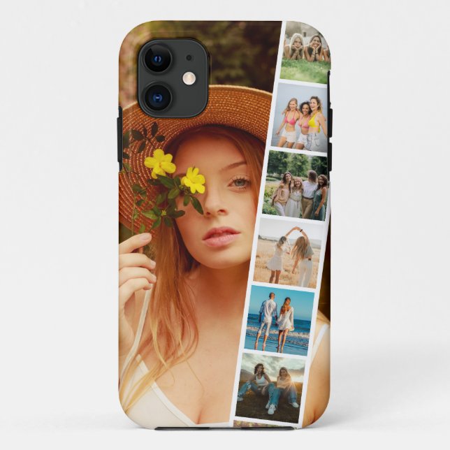 Capa Para iPhone 11 Mala de Tela de Colagem de Fotos do Insta Personal (Verso)