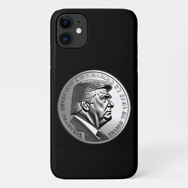 Capa Para iPhone 11 Mala de Telefone da Moeda Trump (Verso)