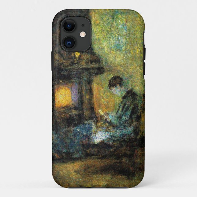 Capa Para iPhone 11 Mala Móvel Artística do Leitor da Noite Cozy (Verso)