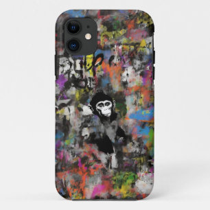 Capa Para iPhone 11 Mala Móvel de Arte Urbana do Macaco do grafite