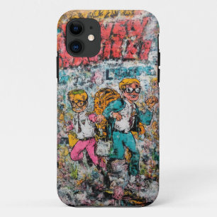 Capa Para iPhone 11 Mala Móvel de Aventura Cômica Retroativa