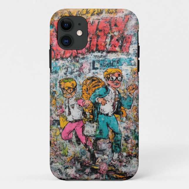 Capa Para iPhone 11 Mala Móvel de Aventura Cômica Retroativa (Verso)