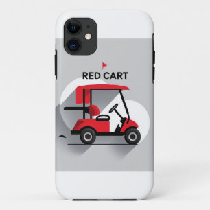 Capa Para iPhone 11 Mala Móvel de Golfe de Carrinho Vermelho