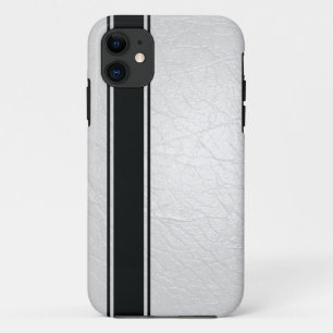 Capa Para iPhone 11 Mala Preta de Couro Branco e Faixa Preta iPhone 5s