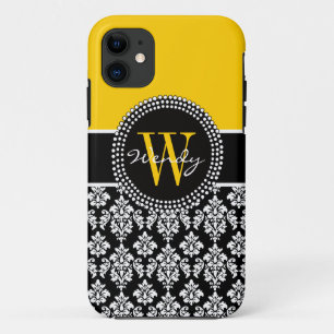 Capa Para iPhone 11 Maleta de Preto Amarelo Personalizada