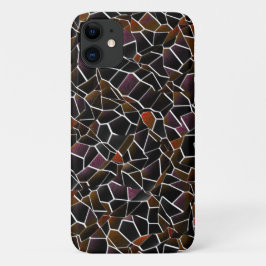 Capa Para iPhone 11 Malhagem irregular vermelha-escura e marrom sobre