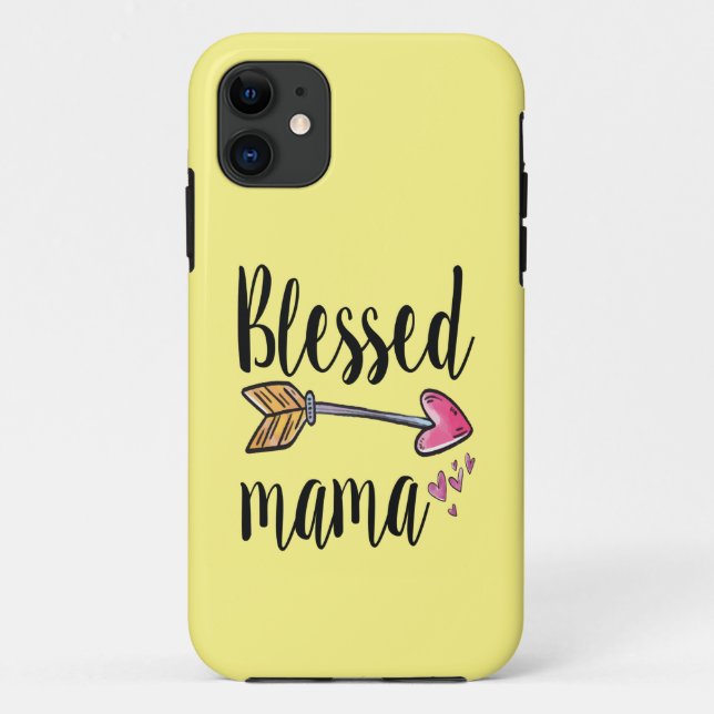 Capa Para iPhone 11 Mama Amarela Abençoada (Verso)
