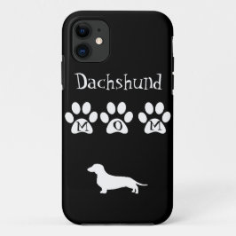 Capa Para iPhone 11 Mamã preta/branca do Dachshund