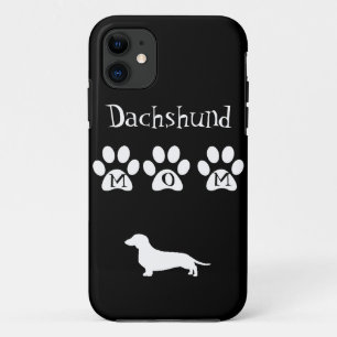 Capa Para iPhone 11 Mamã preta/branca do Dachshund