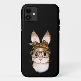 Capa Para iPhone 11 Mamãe Coelhinha da Páscoa Fofa Leopardo da Páscoa