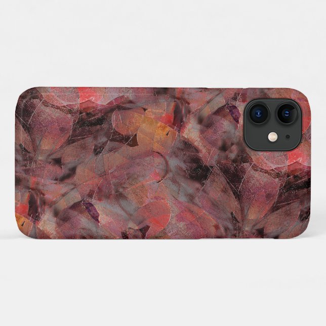 Capa Para iPhone 11 Manchas em tons vermelhos sobre fundo cinzento de  (Verso (horizontal))