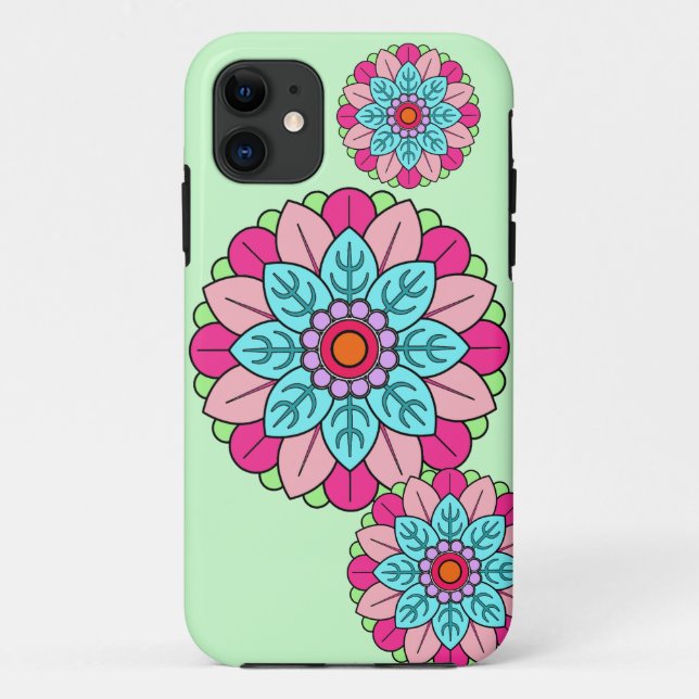 Capa Para iPhone 11 Mandala da flor (Verso)