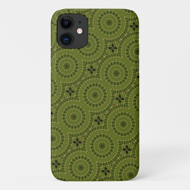 Capa Para iPhone 11 Mandala da Roda Verde (Verso)