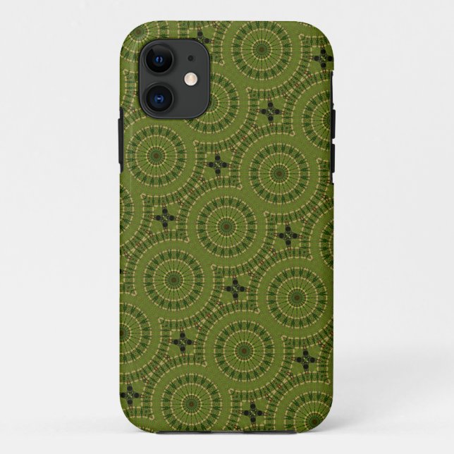 Capa Para iPhone 11 Mandala da Roda Verde (Verso)