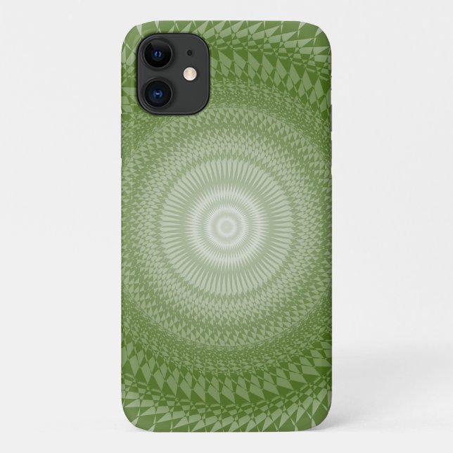 Capa Para iPhone 11 Mandala de serras verdes em tribais (Verso)