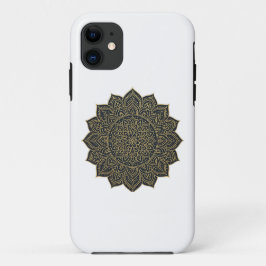 Capa Para iPhone 11 Mandala Dourada e marinho