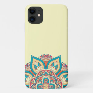 Capa Para iPhone 11 Mandala marroquina padrão étnico colorido