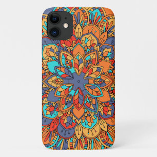 Capa Para iPhone 11 Mandala marroquina padrão étnico colorido
