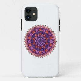 Capa Para iPhone 11 Mandala roxa e rosa
