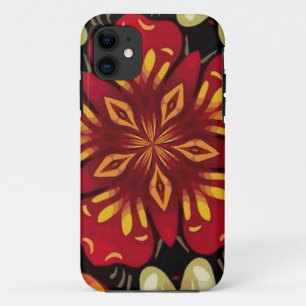 Capa Para iPhone 11 Mandala tropical das flores e das borboletas
