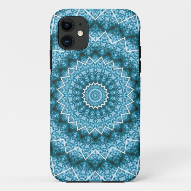 Capa Para iPhone 11 Mandarim Azul Claro / Mandala (Verso)