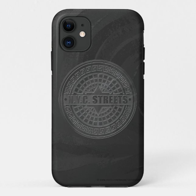 Capa Para iPhone 11 Manhole Cobrir Black Marble (Verso)