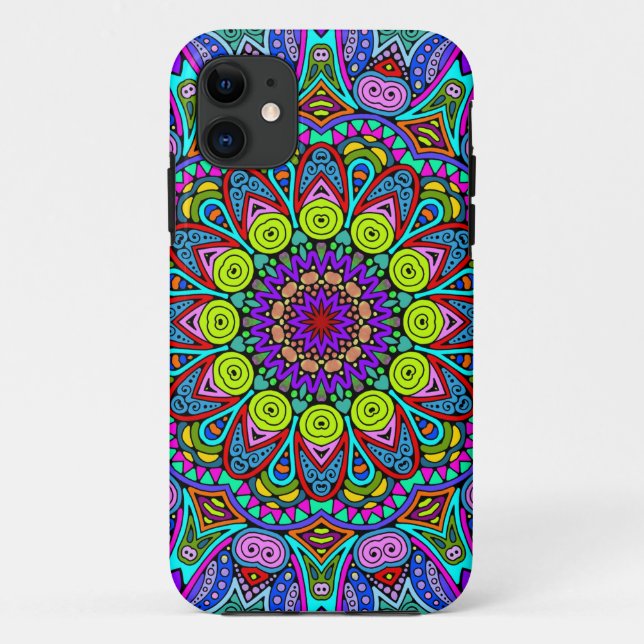 Capa Para iPhone 11 Manipular a pintura Mandala Relógio Face 4 (Verso)