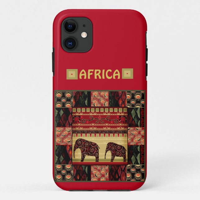 Capa Para iPhone 11 manta de retalhos africana (Verso)