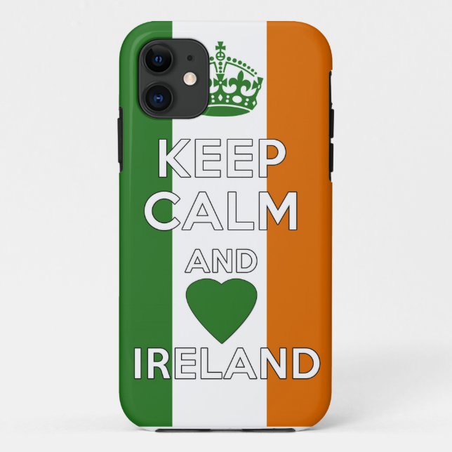 Capa Para iPhone 11 Mantenha a calma & ame Ireland (Verso)