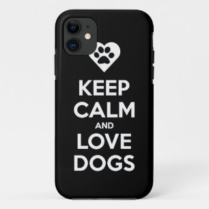 Capa Para iPhone 11 Mantenha a calma e ame cães
