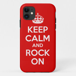 Capa Para iPhone 11 Mantenha a calma e o rock no Cobrir de caso do iPh