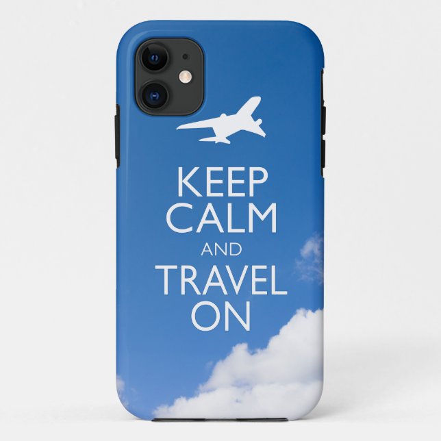 CAPA PARA iPhone 11 MANTENHA CALMA E VIAGEM (Verso)